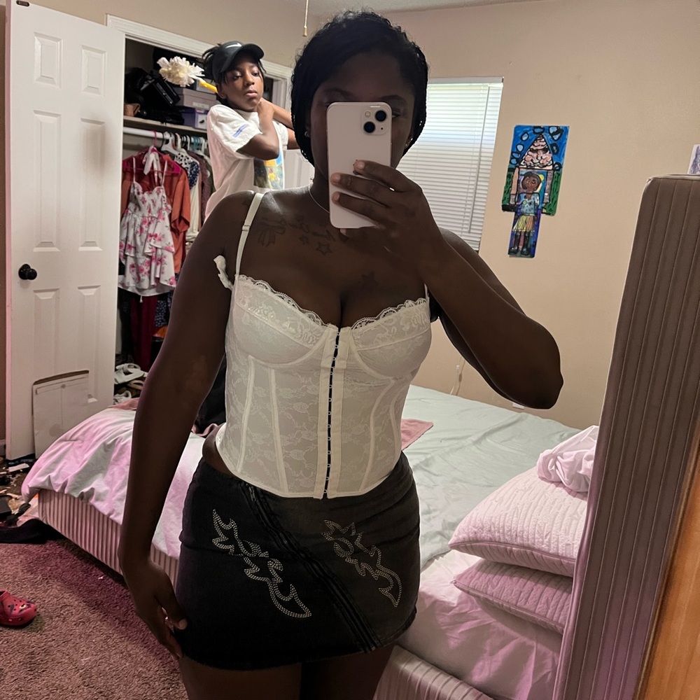White Lace Corset Top